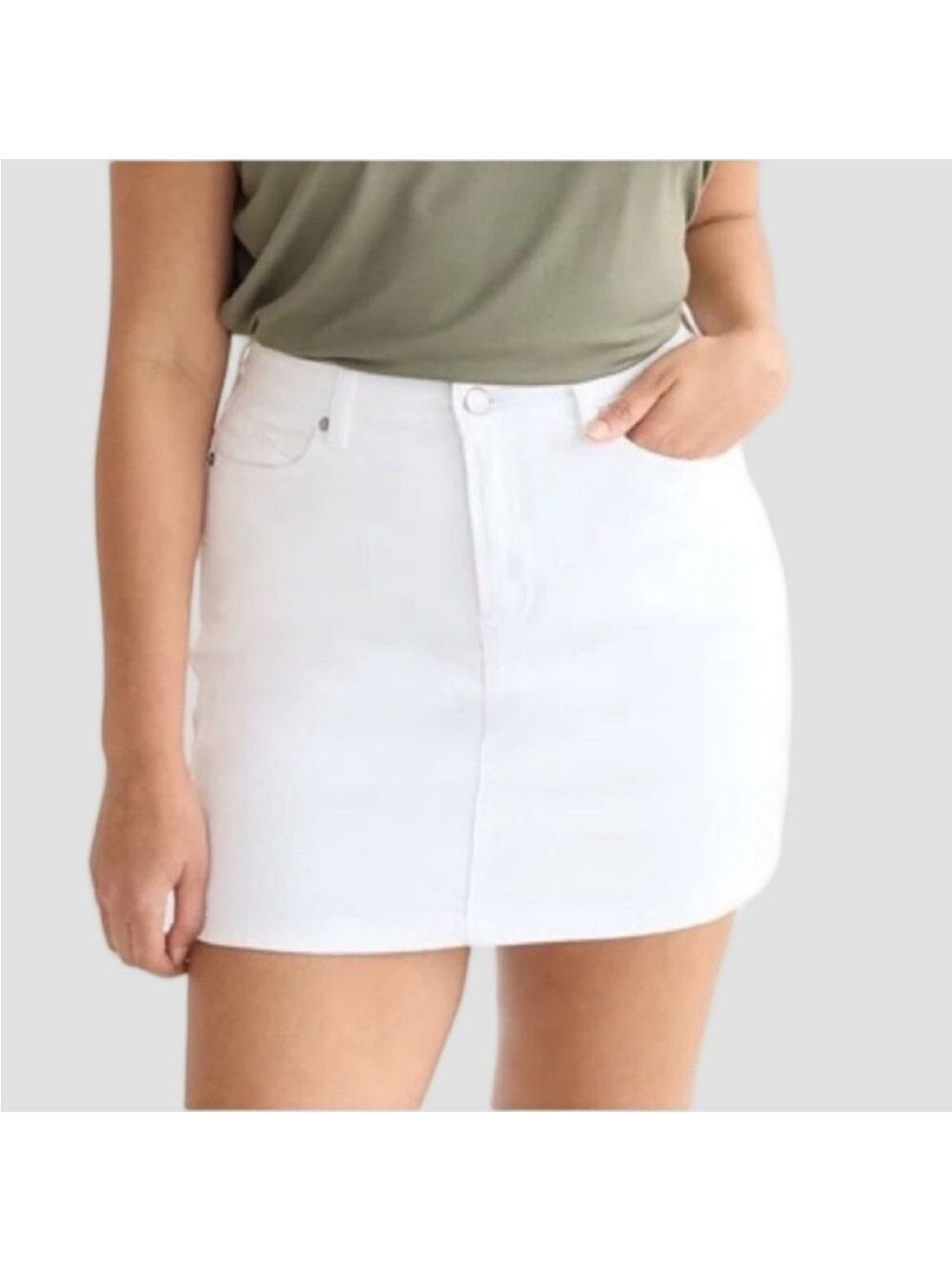 WESTPORT 1962 Classic Short White Denim Skirt size 20
